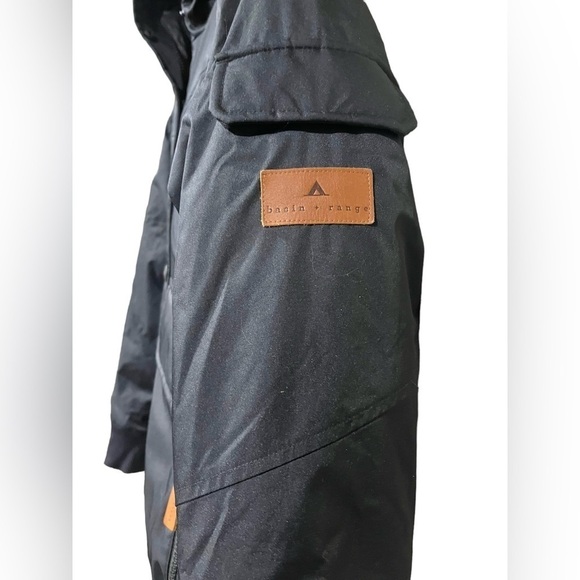 Basin and Range Sparrow Hawk Down Bomber Jacket Size Small Black Faux Fur Hood - Picture 7 of 11